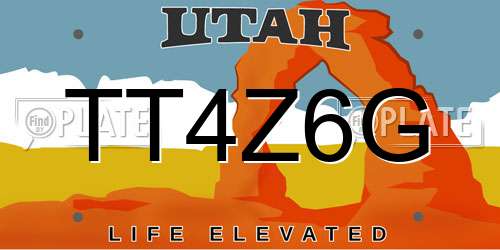 TT4Z6G Utah License Plate