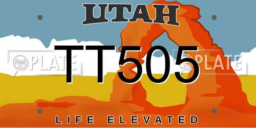 TT505 Utah License Plate