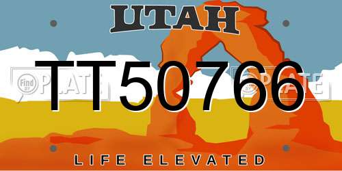 TT50766 Utah License Plate