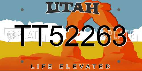 TT52263 Utah License Plate