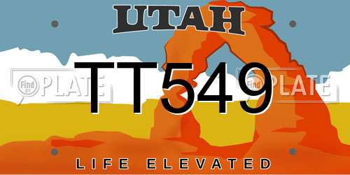 TT549 Utah License Plate