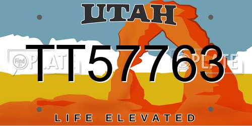 TT57763 Utah License Plate