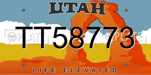 TT58773 Utah License Plate