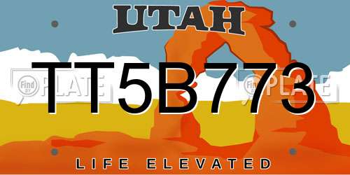 TT5B773 Utah License Plate