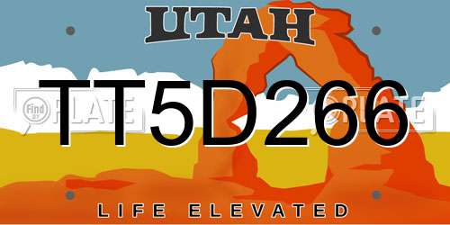 TT5D266 Utah License Plate