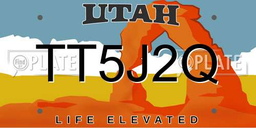 TT5J2Q Utah License Plate