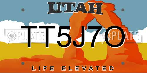 TT5J7O Utah License Plate