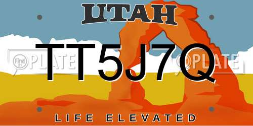 TT5J7Q Utah License Plate