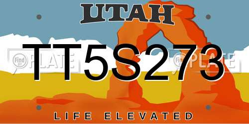 TT5S273 Utah License Plate