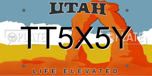 TT5X5Y Utah License Plate