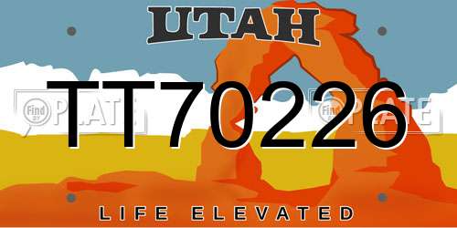 TT70226 Utah License Plate