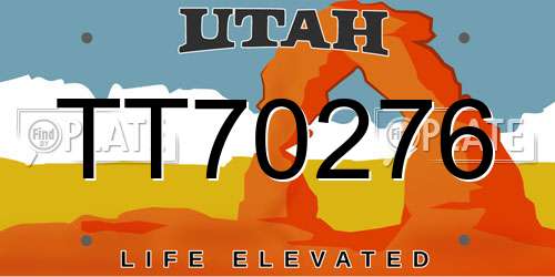 TT70276 Utah License Plate