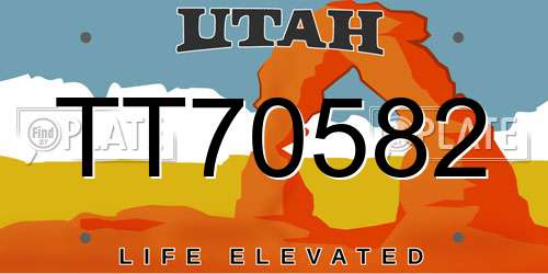TT70582 Utah License Plate