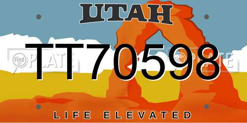 TT70598 Utah License Plate