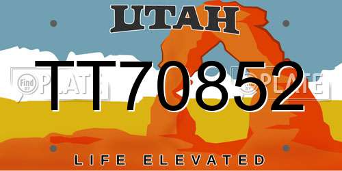 TT70852 Utah License Plate