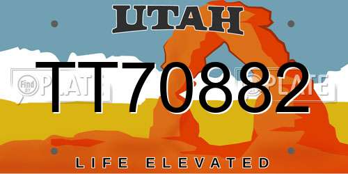 TT70882 Utah License Plate