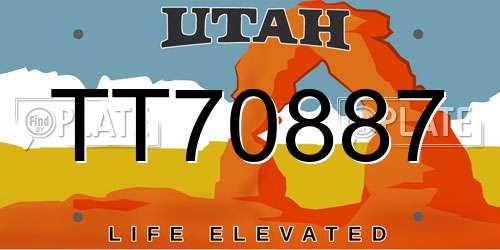 TT70887 Utah License Plate