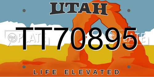 TT70895 Utah License Plate
