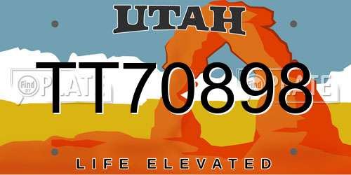 TT70898 Utah License Plate