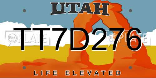 TT7D276 Utah License Plate