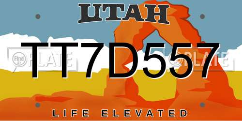 TT7D557 Utah License Plate