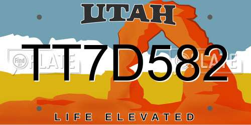 TT7D582 Utah License Plate