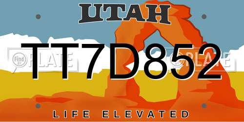 TT7D852 Utah License Plate