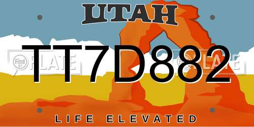 TT7D882 Utah License Plate