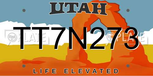 TT7N273 Utah License Plate