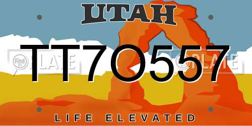 TT7O557 Utah License Plate