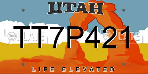 TT7P421 Utah License Plate