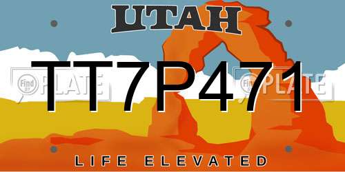 TT7P471 Utah License Plate