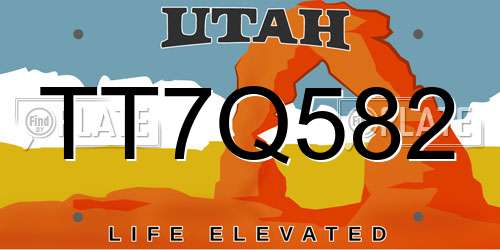 TT7Q582 Utah License Plate