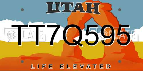 TT7Q595 Utah License Plate