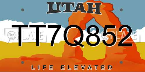 TT7Q852 Utah License Plate