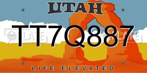 TT7Q887 Utah License Plate