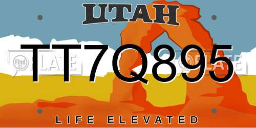 TT7Q895 Utah License Plate