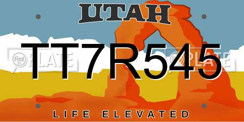 TT7R545 Utah License Plate