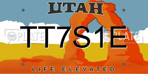 TT7S1E Utah License Plate
