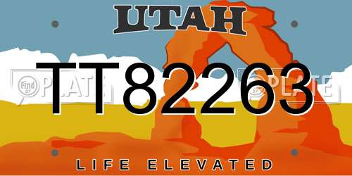 TT82263 Utah License Plate