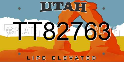 TT82763 Utah License Plate