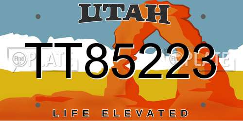 TT85223 Utah License Plate