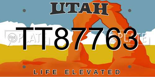 TT87763 Utah License Plate