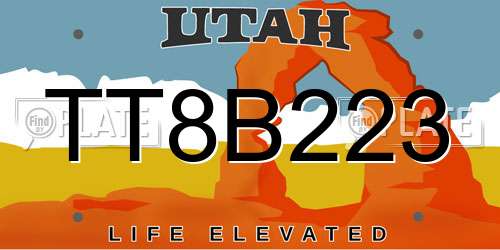 TT8B223 Utah License Plate