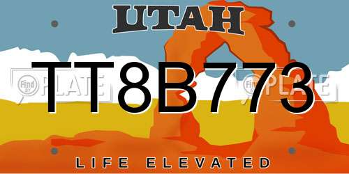 TT8B773 Utah License Plate