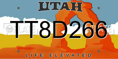 TT8D266 Utah License Plate