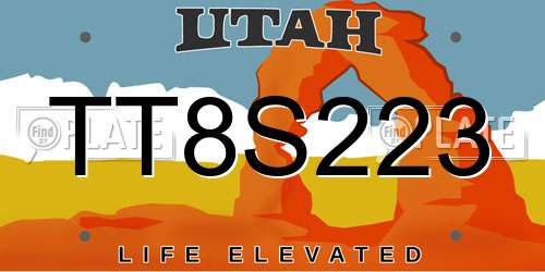 TT8S223 Utah License Plate