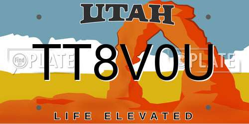 TT8V0U Utah License Plate
