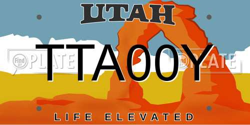 TTA00Y Utah License Plate