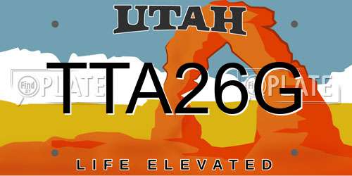 TTA26G Utah License Plate